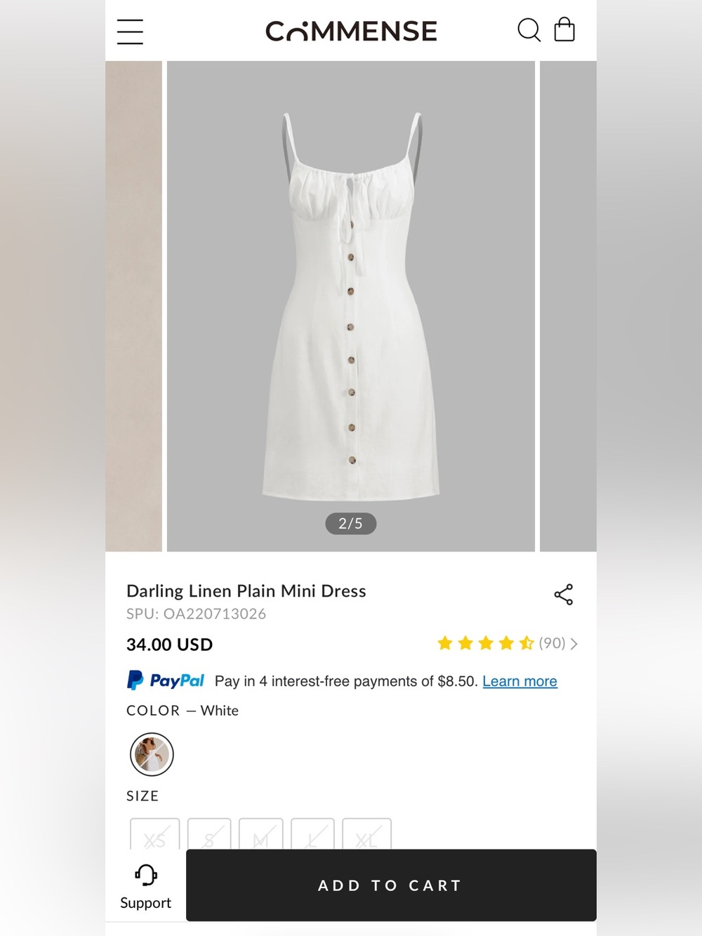 Commense White Button-Front Mini Dress - Picture 5 of 5
